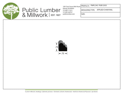 3/4"x3/4" Applied Moulding PMPL345