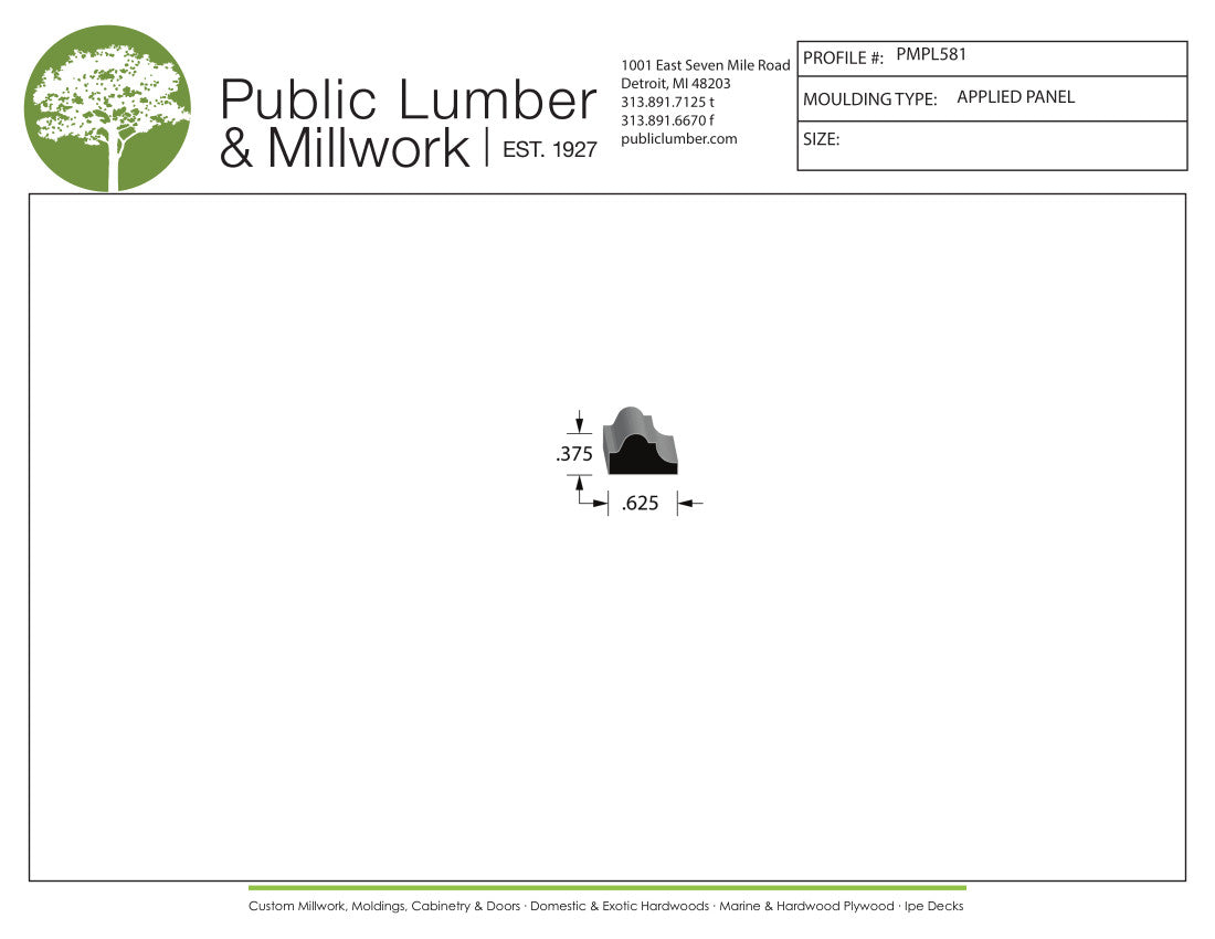 3/8"x5/8" Applied Moulding PMPL581