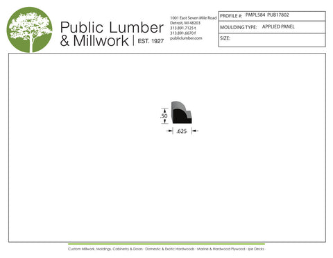 1/2"x5/8" Applied Moulding PMPL584