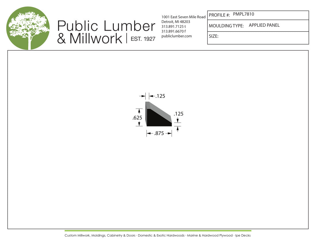 5/8"x7/8" Applied Moulding PMPL7810