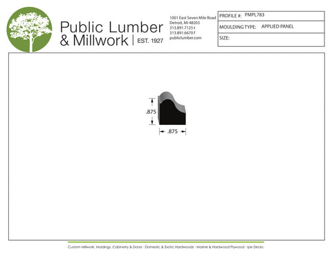7/8"x7/8" Applied Moulding PMPL783
