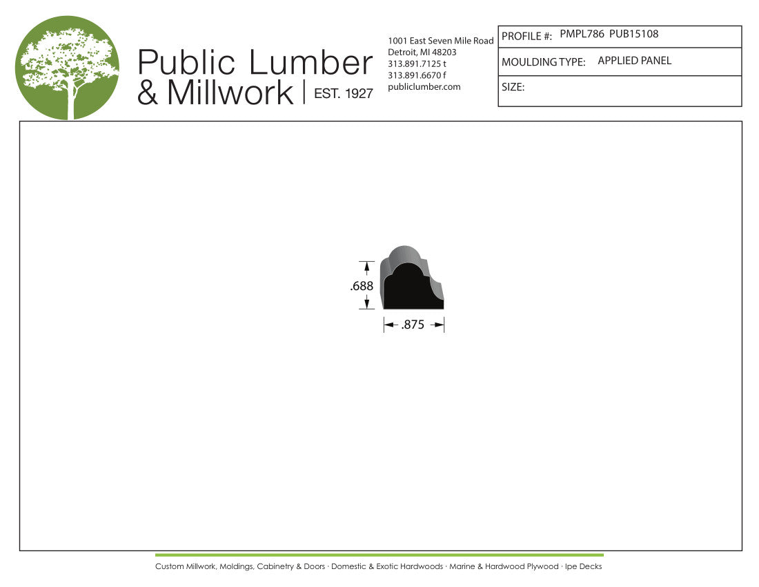 11/16"x7/8" Applied Moulding PMPL786