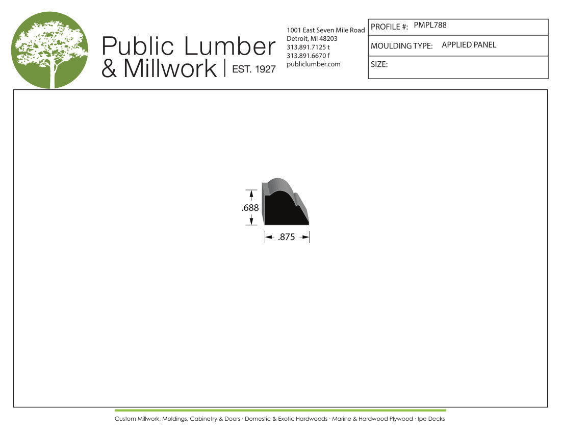 11/16"x7/8" Applied Moulding PMPL788