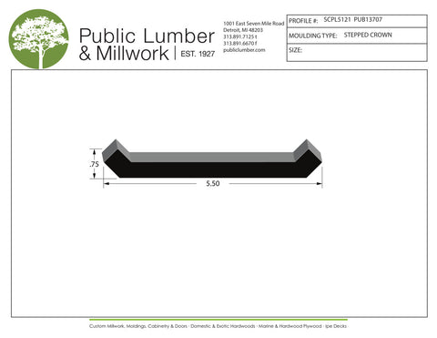 3/4"x5-1/2"  Stepped Crown SCPL5121