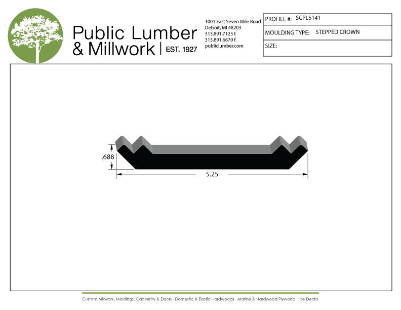 11/16"x5-1/4" Stepped Crown SCPL5141