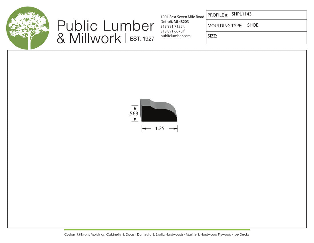 9/16"x1-1/4" Shoe Moulding SHPL1143