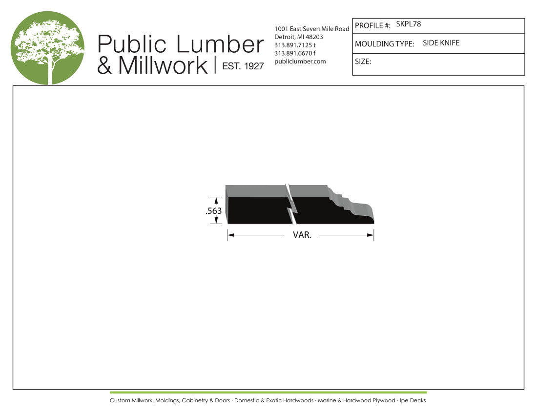 9/16" Edge Profile Moulding SKPL78