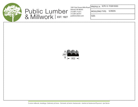 1/4"x15/16" Screen Moulding SMPL12