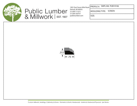 5/16"x3/4" Screen Moulding SMPL346