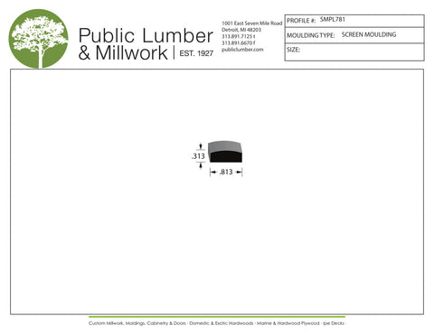 5/16"x13/16" Screen Moulding SMPL781