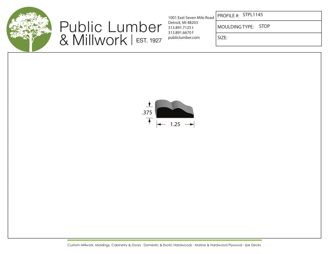 3/8"x1-1/4" Stop Moulding STPL1145