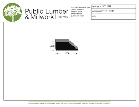 11/16"x1-3/4" Stop Moulding STPL1342