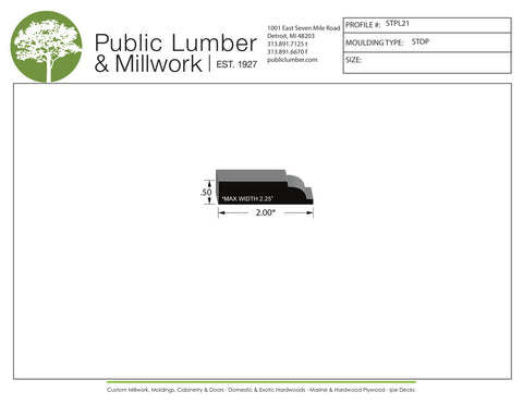 1/2"x2" Stop Moulding STPL21