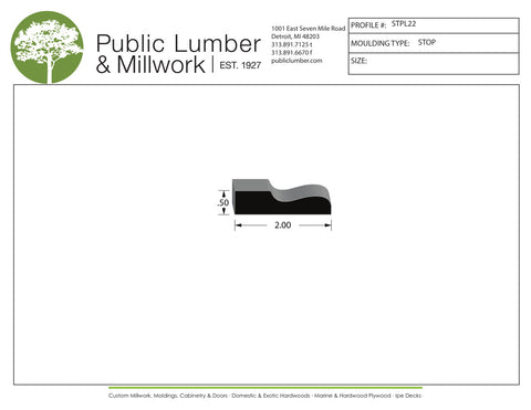 1/2"x2" Stop Moulding STPL22