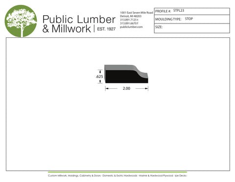 5/8"x2" Stop Moulding STPL23