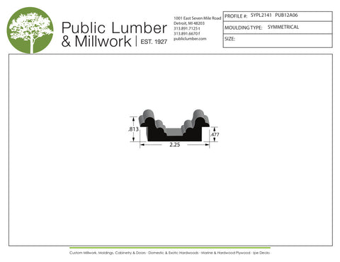 13/16"x2-1/4" Symmetrical SYPL2141