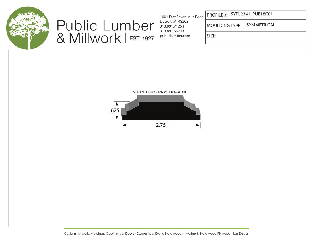 5/8"x2-3/4" Symmetrical SYPL2341