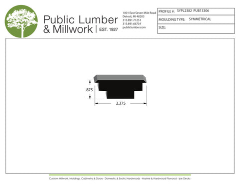 7/8"x2-3/8" Symmetrical SYPL2382