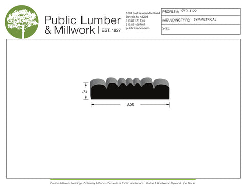 3/4"x3-1/2" Symmetrical SYPL3122