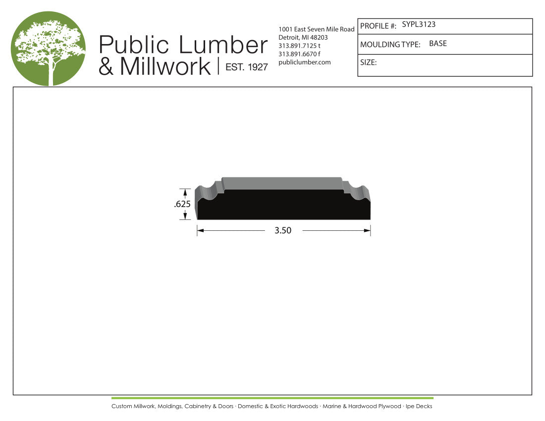 5/8"x3-1/2" Symmetrical SYPL3123