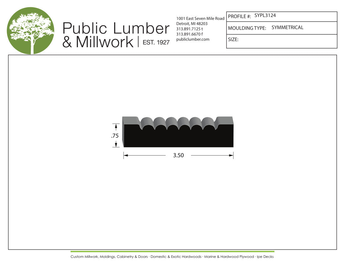 3/4"x3-1/2" Symmetrical SYPL3124