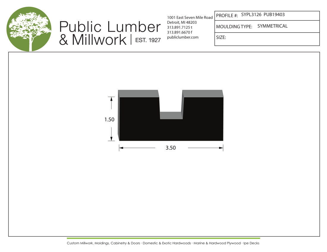 1-1/2"x3-1/2" Symmetrical SYPL3126