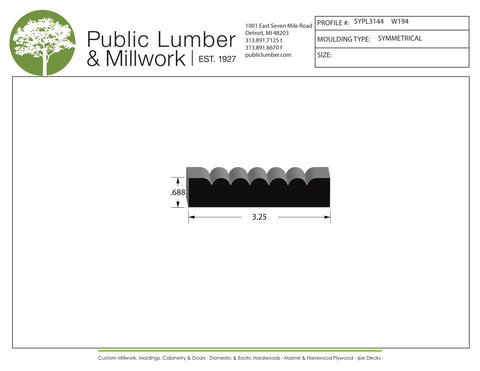 11/16"x3-1/4" Symmetrical SYPL3144 - W194