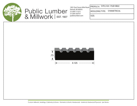3/4"x3-1/8" Symmetrical SYPL3181