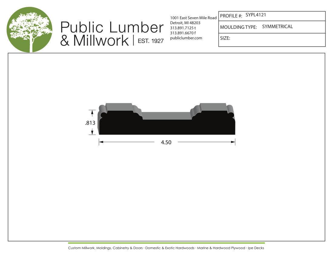 13/16"x4-1/2" Symmetrical SYPL4121