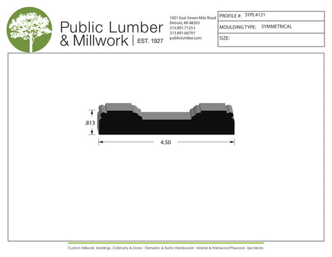 13/16"x4-1/2" Symmetrical SYPL4121