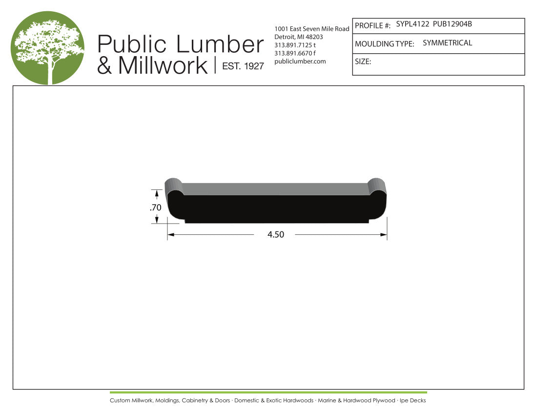 3/4"x4-1/2" Symmetrical SYPL4122