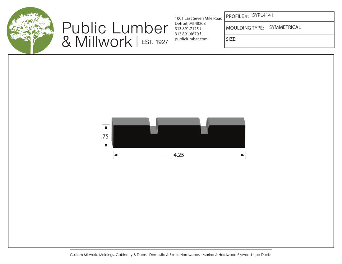 3/4"x4-1/4" Symmetrical SYPL4141