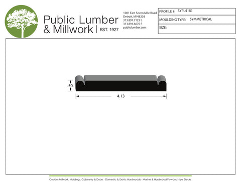 1/2"x4-1/8" Symmetrical SYPL4181