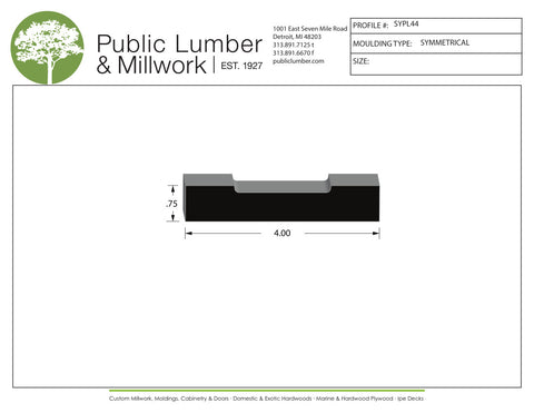 3/4"x4" Symmetrical SYPL44