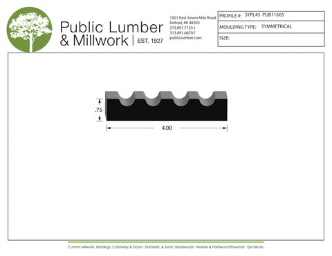 3/4"x4" Symmetrical SYPL45