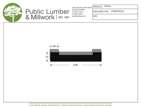 3/4"x4" Symmetrical SYPL46