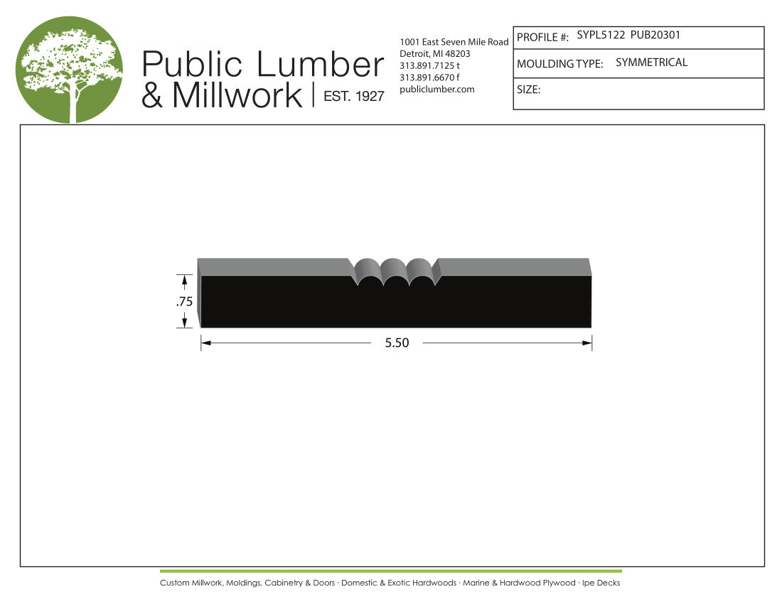 3/4"x5-1/2" Symmetrical SYPL5122