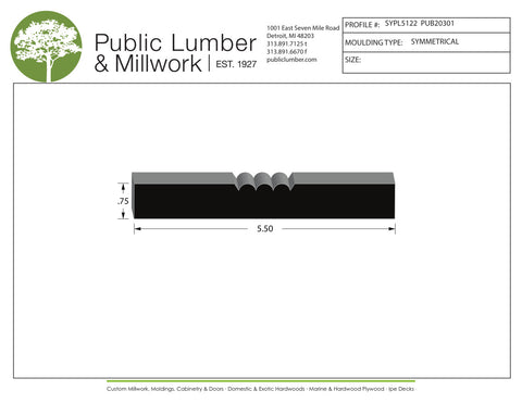 3/4"x5-1/2" Symmetrical SYPL5122