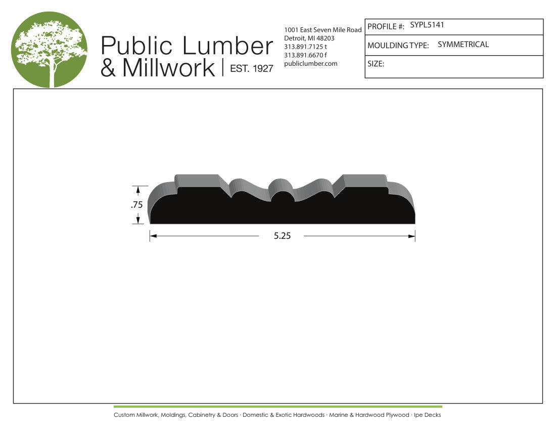 3/4"x5-1/4" Symmetrical SYPL5141