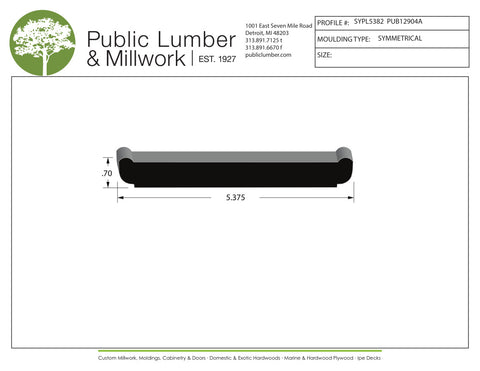 3/4"x5-3/8" Symmetrical SYPL5382