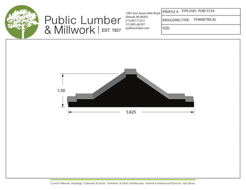 1-1/2"x5-5/8" Symmetrical SYPL5581
