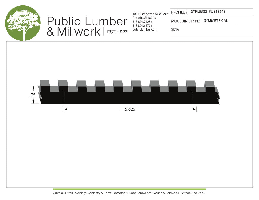 3/4"x5-5/8" Symmetrical SYPL5582