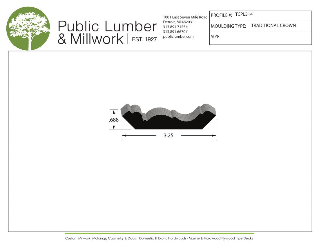 11/16"x3-1/4" Crown TCPL3141