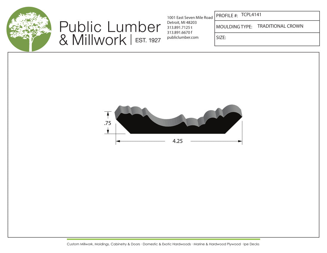 3/4"x4-1/4" Crown TCPL4141