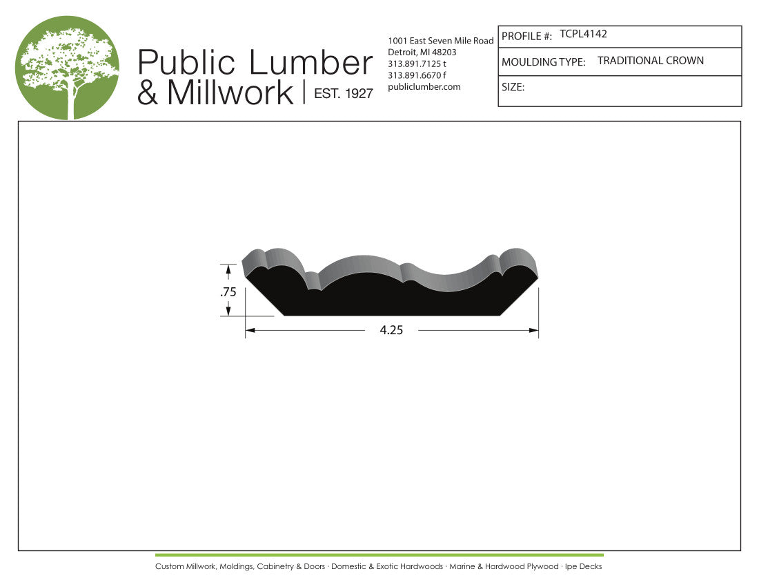 3/4"x4-1/4" Crown TCPL4142