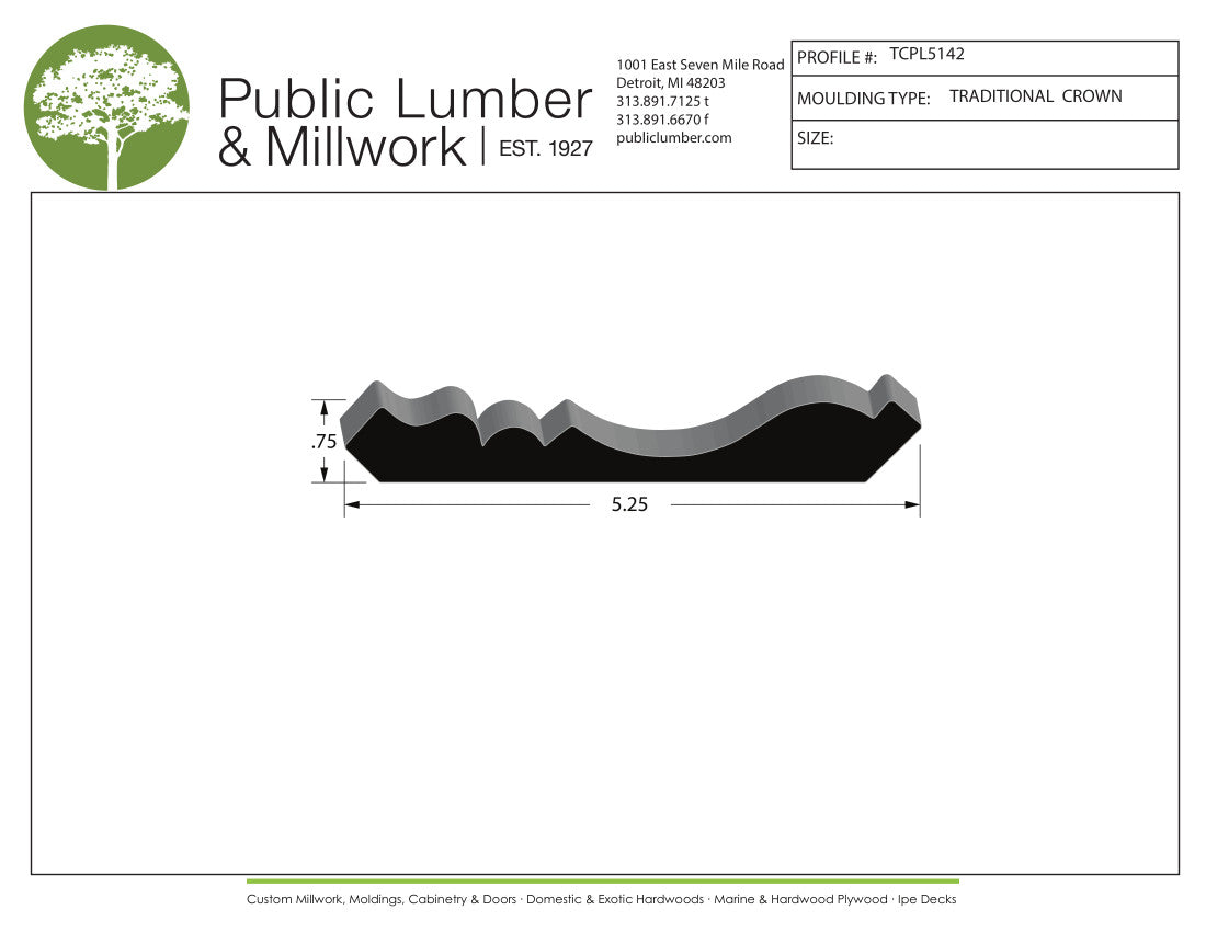 3/4"x5-1/4" Crown TCPL5142