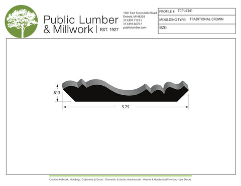 13/16"x5-3/4" Crown TCPL5341
