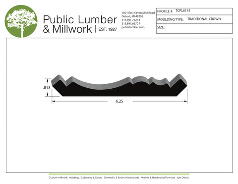 13/16"x6-1/4" Crown TCPL6141