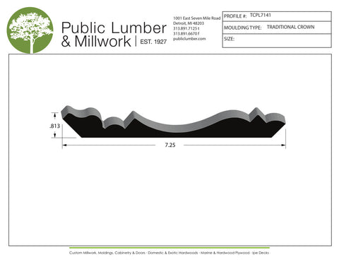 13/16"x7-1/4" Crown TCPL7141
