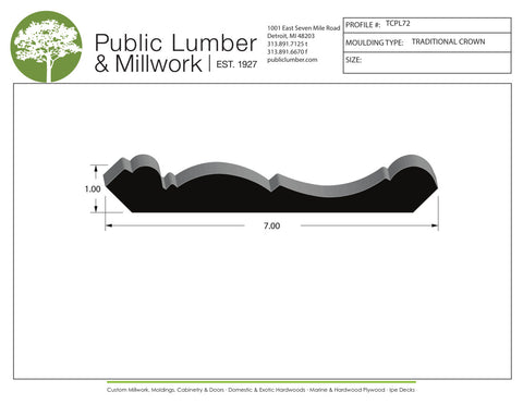 1"x7" Crown TCPL72